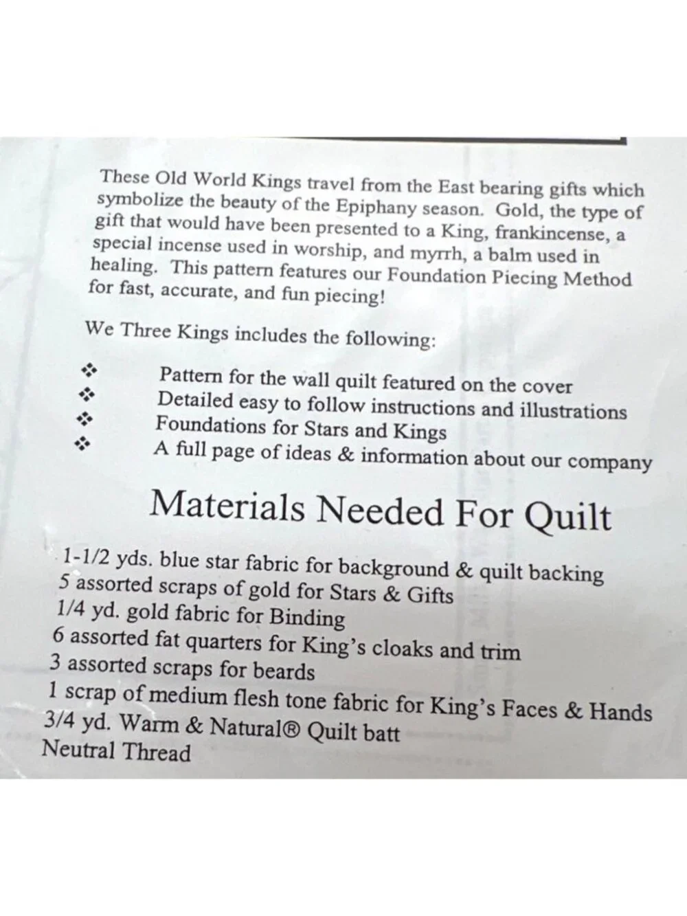 We Three Kings Quilt Pattern By Sweet Peas 22